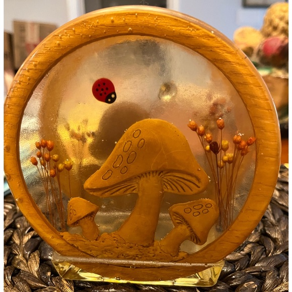 Vintage wood and lucite napkin holder - Picture 2 of 4